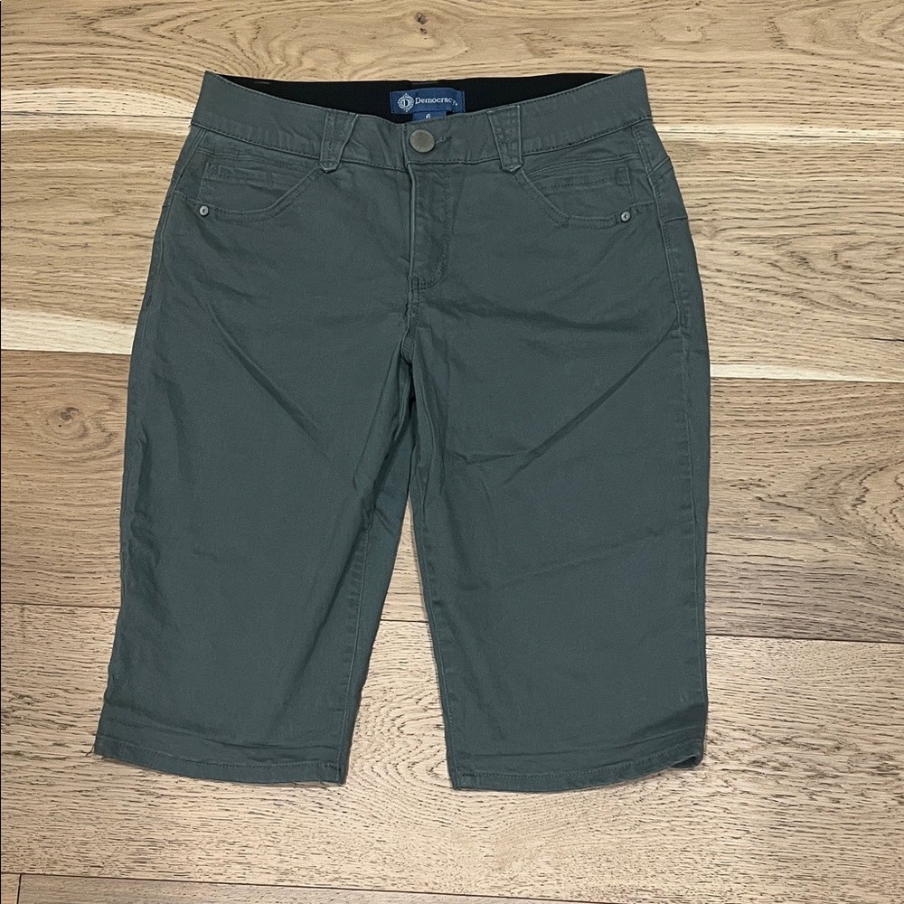 Democracy “Ab”solution Women's Olive Green Bermudas